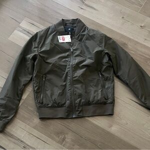 H&M Men's Dark Olive Bomber Jacket